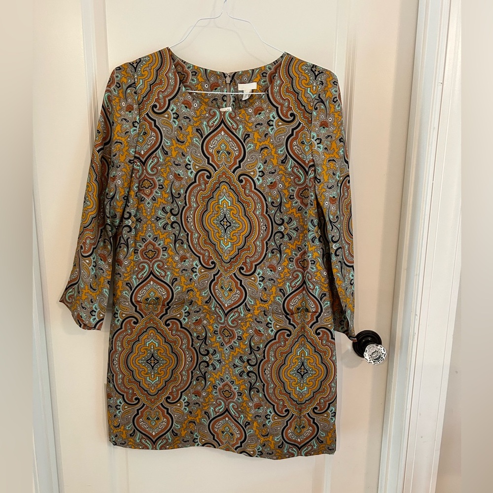 NWT JCREW paisley shift dress, size 10